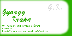 gyorgy krupa business card